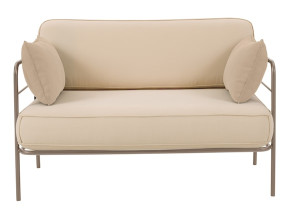 Sofa ogrodowa Preggel 116 cm w tkaninie hydrofobowej beżowa/ beżowy stelaż Wyprzedaż