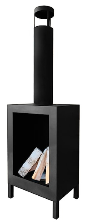 Biokominek wolnostojący Funerill 136x43,5 cm ze stali czarny strukturalny