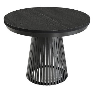 Stół rozkładany do jadalni Garda okrągły 100-180x100 cm czarny Wyprzedaż