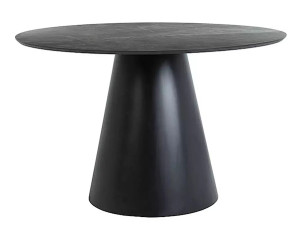 Stół do jadalni Angel okrągły blat 120 cm czarny marmur/ czarny mat Wyprzedaż