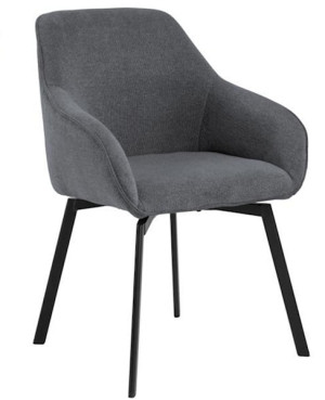 Krzesło tapicerowane Mappler z podłokietnikami antracytowy szenil Wyprzedaż