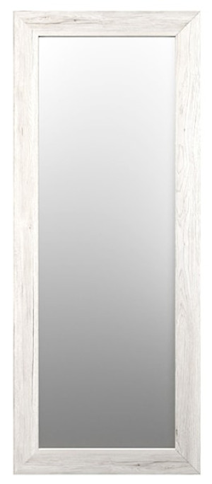 Lustro ścienne Hausly 148x56 cm białe drewno Wyprzedaż