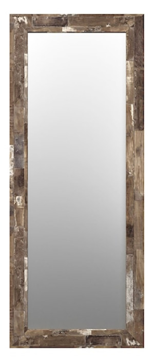 Lustro ścienne Hausly 148x56 cm brązowe Wyprzedaż