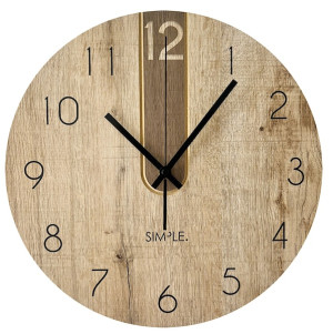 Zegar ścienny Incamess średnica 36 cm cyfrowy w kolorze dębu Wyprzedaż