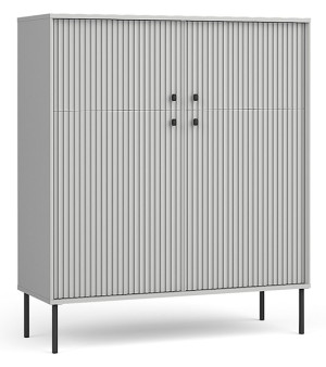 Komoda wysoka czterodrzwiowa Zeito 105 cm szara Wyprzedaż