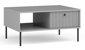 Stolik kawowy Zeito z wnęką i szufladą szary Wyprzedaż