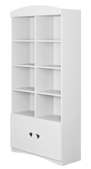 Regał podwójny dla dziecka Ciliata biała z motywem serca HOMEBOOK