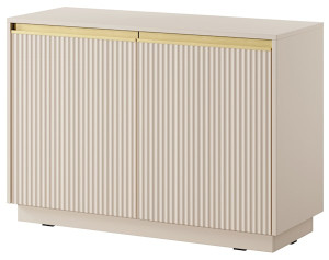 Komoda dwudrzwiowa Riggio z ryflowanymi frontami 104 cm beż piaskowy Wyprzedaż