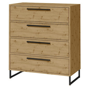 Komoda Abirly 80 cm z czterema szufladami dąb artisan Wyprzedaż