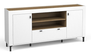 Komoda dwudrzwiowa Lammila 171 cm z szufladą biały / dąb whisky Wyprzedaż