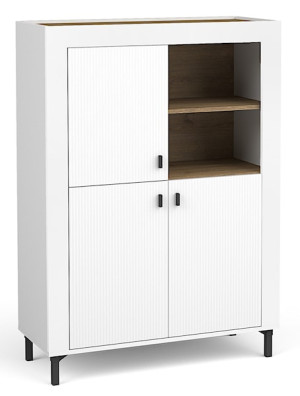 Komoda wysoka Lammila 96 cm biały / dąb whisky Wyprzedaż