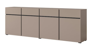 Komoda Kruzoe 78 cm z czterema szufladami i czterema szafkami beżowa Wyprzedaż