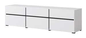 Komoda Kruzoe 48 cm z trzema szufladami i trzema szafkami biała Wyprzedaż