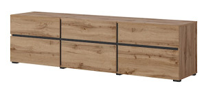 Komoda Kruzoe 48 cm z trzema szufladami i trzema szafkami dąb wotan Wyprzedaż