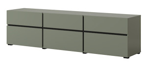 Komoda Kruzoe 48 cm z trzema szufladami i trzema szafkami zielona Wyprzedaż