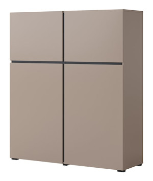 Komoda Kruzoe 139 cm z dwiema szufladami i dwiema szafkami beżowa Wyprzedaż