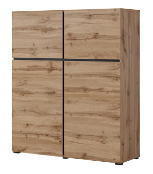 Komoda Kruzoe 139 cm z dwiema szufladami i dwiema szafkami dąb wotan Wyprzedaż