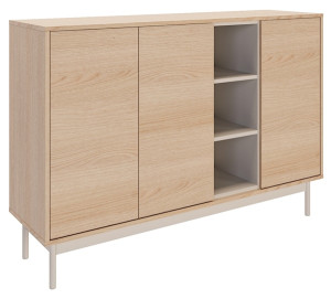 Komoda trzydrzwiowa Layen z trzema wnękami 138 cm dąb lindberg/kaszmir Wyprzedaż