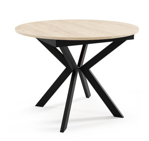 Stół okrągły Elalil rozkładany 100 cm Dąb sonoma HOMEBOOK