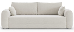 Kanapa rozkładana trzyosobowa Velera kremowa plecionka Wyprzedaż