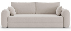 Kanapa rozkładana trzyosobowa Velera jasnobeżowa plecionka Wyprzedaż