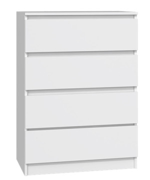Komoda Malwa z czterema szufladami 70 cm biała