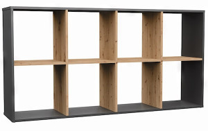 Regał otwarty Malax z ośmioma półkami 147 cm dąb artisan / antracyt Wyprzedaż