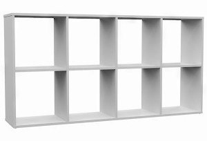 Regał otwarty Malax z ośmioma półkami 147 cm biały Wyprzedaż