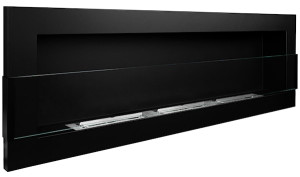 Biokominek wiszący Maltern 120x40 cm z szybą czarny strukturalny