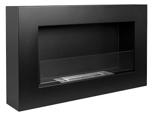 Biokominek wiszący Maltern 65x40 cm z szybą czarny strukturalny