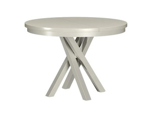 Stół rozkładany do jadalni Malumi okrągły 100-140x100 cm kaszmir Wyprzedaż