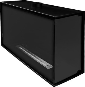 Biokominek do zabudowy Obvingy 80x50x30 cm prawy czarny strukturalny