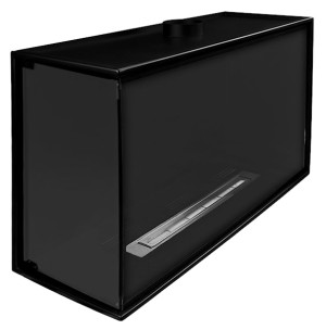 Biokominek do zabudowy Obvingy 80x50x30 cm lewy czarny strukturalny