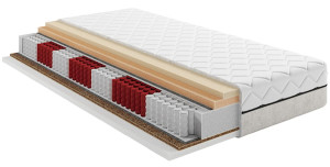 Materac kieszeniowy multipocket 100x200 cm Oppal z pianką visco i kokosem dwustronny Wyprzedaż