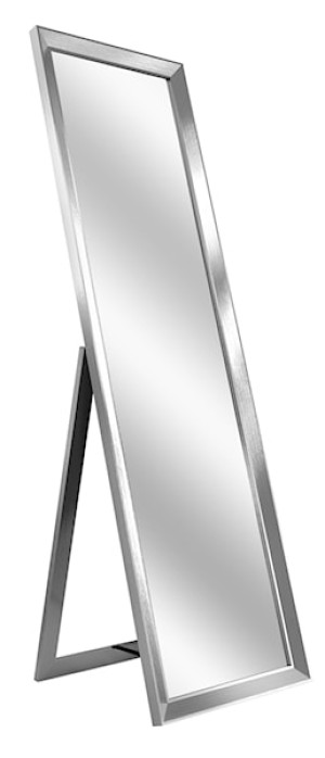 Lustro stojące Piralls 147x42 cm w srebrnej ramie Wyprzedaż