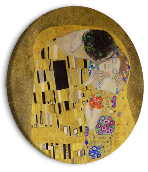 Obraz okrągły Pocałunek Gustav Klimt średnica 60 cm Wyprzedaż