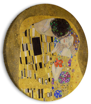 Obraz okrągły Pocałunek Gustav Klimt średnica 80 cm Wyprzedaż