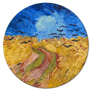 Obraz okrągły Pole pszenicy z krukami Vincent van Gogh średnica 40 cm Wyprzedaż