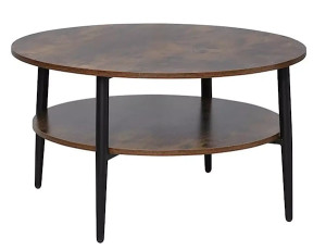 Stolik kawowy Ella średnica 80 cm dąb rustykalny/ czarny Wyprzedaż