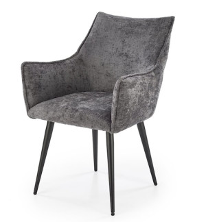 Krzesło tapicerowane z podłokietnikami Gasmity popielate Wyprzedaż