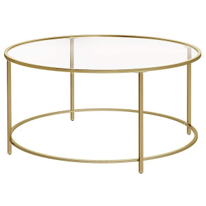 Stolik kawowy Asheat średnica 84 cm złoty Wyprzedaż