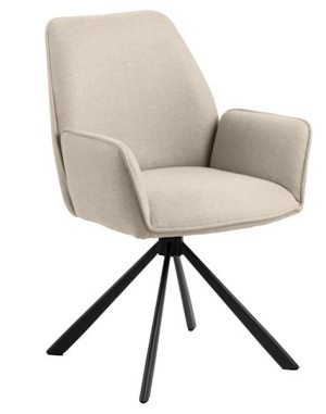 Krzesło tapicerowane Octality z funkcją obracania beżowe Wyprzedaż