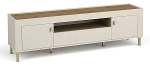 Szafka RTV Lammila z szufladą 171 cm szary beż / dąb whisky Wyprzedaż