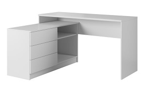 Biurko Sihajo z szafką biały mat