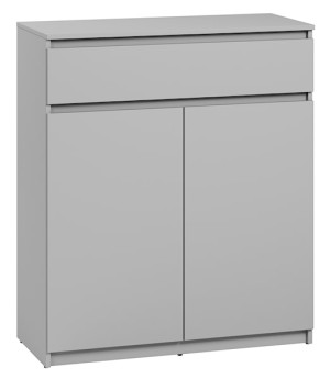 Komoda dwudrzwiowa Simply z szufladą 92 cm szara Wyprzedaż