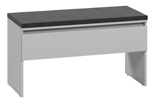 Ławka do przedpokoju Simply z dwoma schowkami i miękkim siedziskiem 92 cm szara