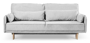 Kanapa z funkcją spania trzyosobowa Spider szara w tkaninie łatwoczyszczącej