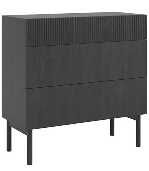 Komoda Nolie z trzema szufladami 90 cm Jesion Portland Czarny Wyprzedaż