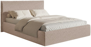 Łóżko tapicerowane 200x200 cm Softie Slim ciemnobeżowe szenil Wyprzedaż