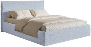Łóżko tapicerowane 200x200 cm Softie Slim z pojemnikiem błękitne szenil stelaż metalowy Wyprzedaż